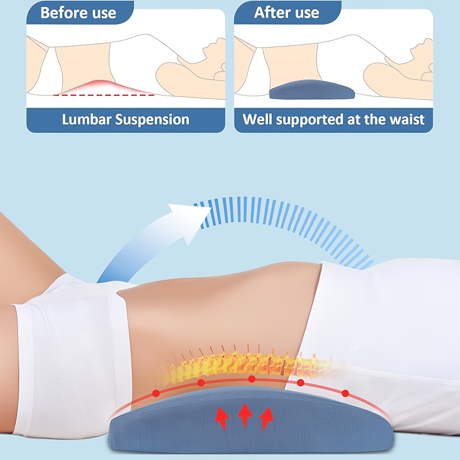 almohada soporte lumbar aliviar dolor espalda en cama: Temu Colombia