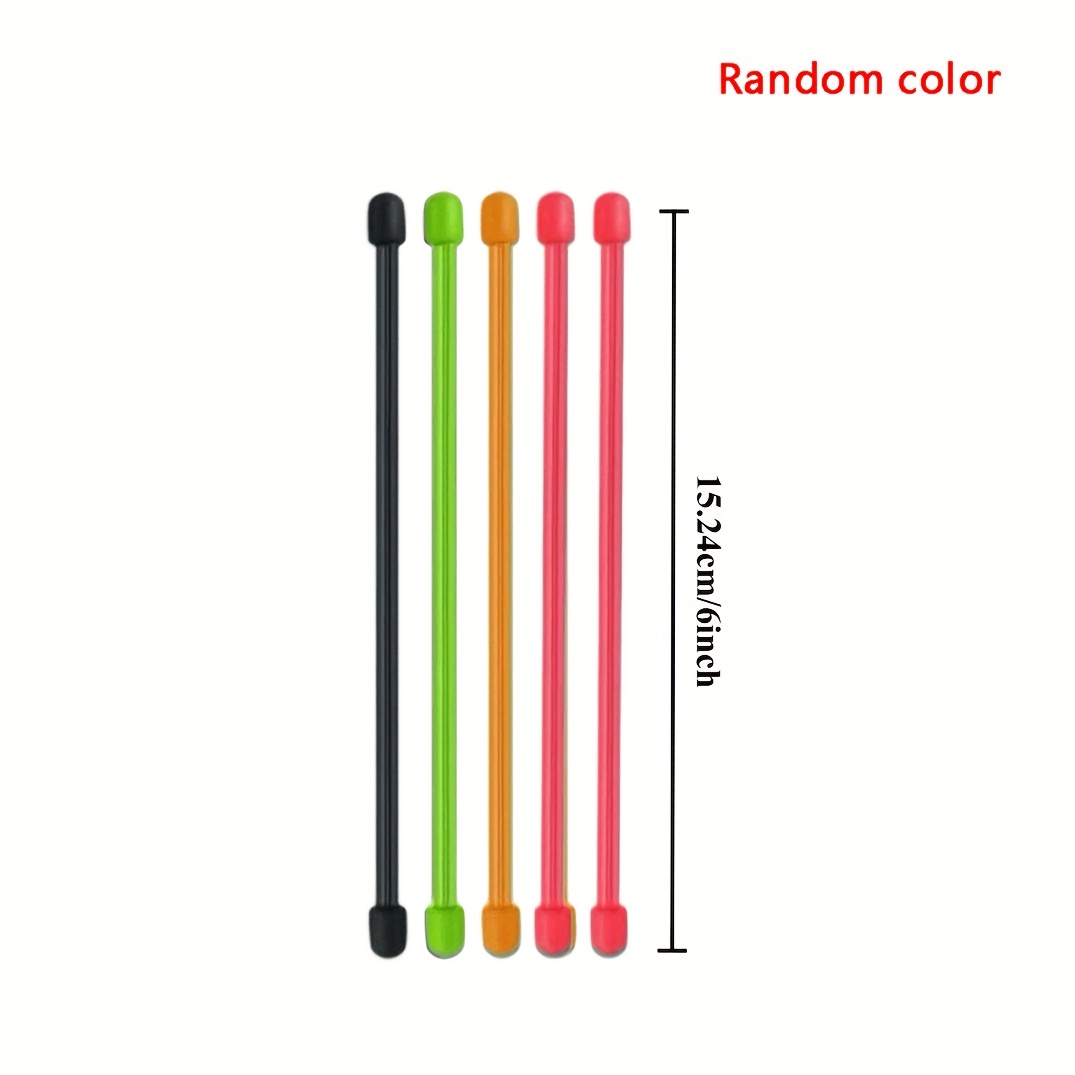 TEMU 5pcs Silicone Cable Ties, Reusable Elastic Bands Holder For Cord Management, For , Hanging, Reusable Twist Tie, Random Color, 3/8/6 Inches