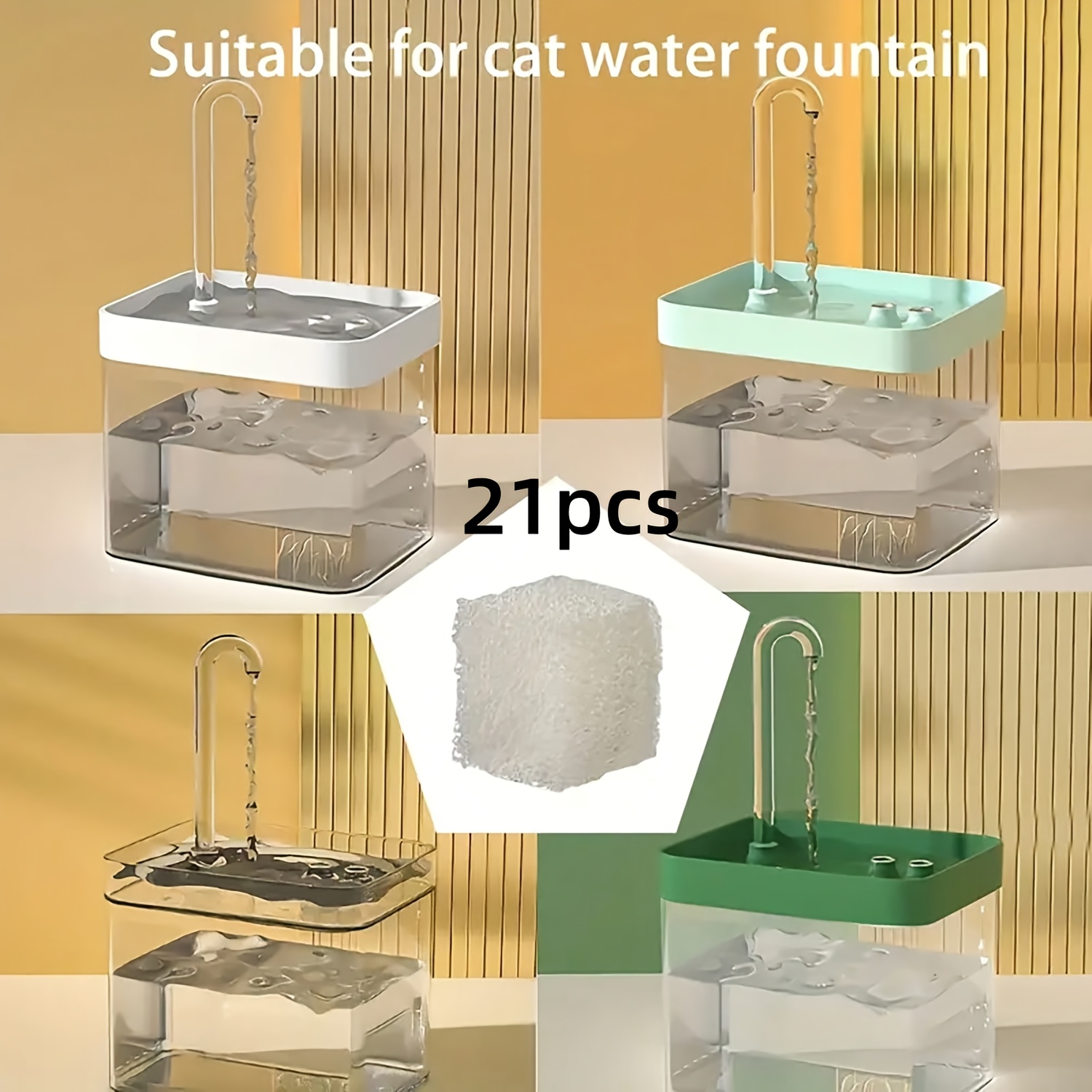 TEMU 7/11/21pcs (multiple Packs Available) Automatic Self-cleaning Water Fountain Filter Replacement - Compatible For For Automatic Drinking Fountain