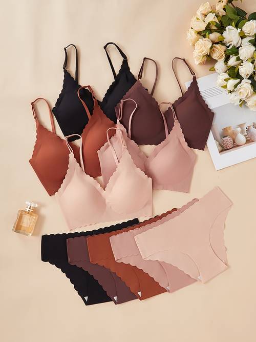 item picture 10pcs women strapless bra and set comfortable and high support with removable pads fashion fashion set strapless bra set womens