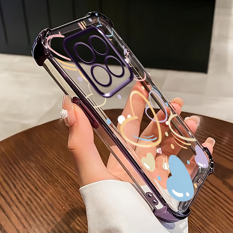 TEMU antideslizante con diseño de amor y acabado electroplateado, compatible con Redmi Note 14/14 Pro/13/13 Pro/12/12 Pro Plus/11/10/9/S/4G/5G Pro+
