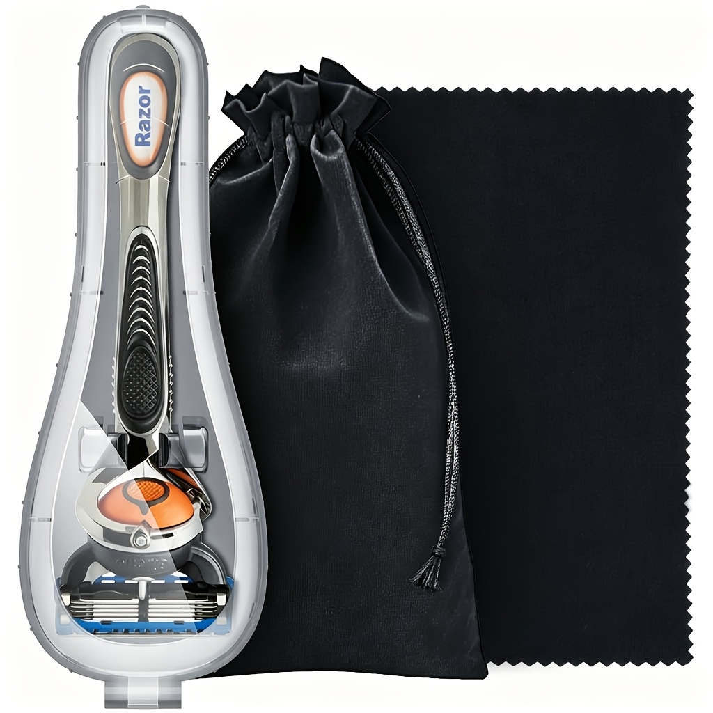 Sports Style Manual Razor Shaver Case, Durable Plastic, Lightweight, With Removable Drawstring Bag, For Wet Wipe Care