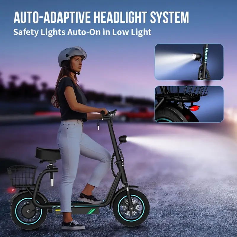 patins elétricos   e scooter para adultos 48  ah com luz led, pneus de 12 polegadas, m5pro Detalhes do produto 4