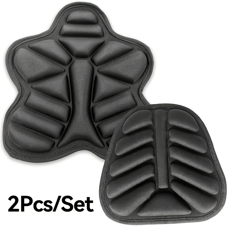 TEMU Motorcycle Seat Cushion 2pcs Set, Front And Pads, Universal Shock-absorbing, Breathable, Anti-slip Lycra Material, Suitable For Motorcycles And