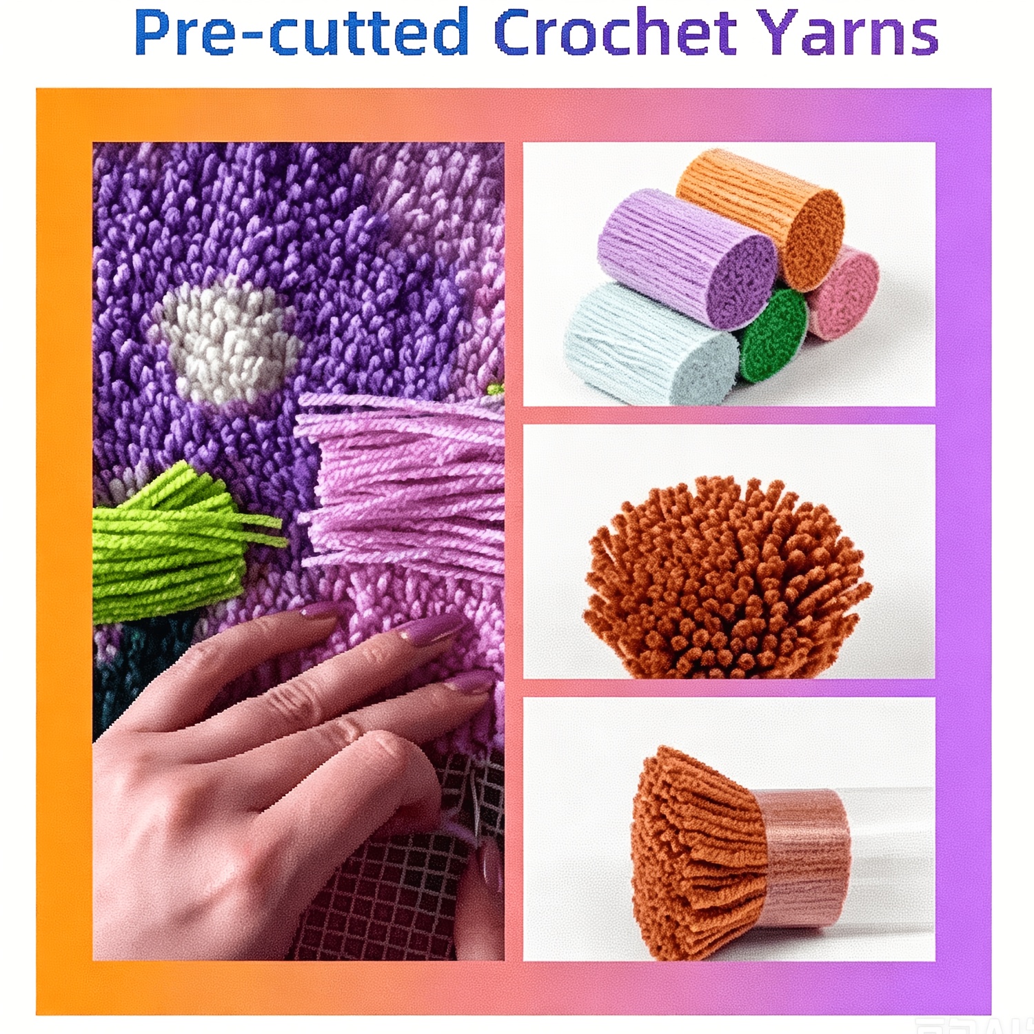 Bear Pattern Crochet Rug Making Kit, 2D Plane Beginner Tutorial