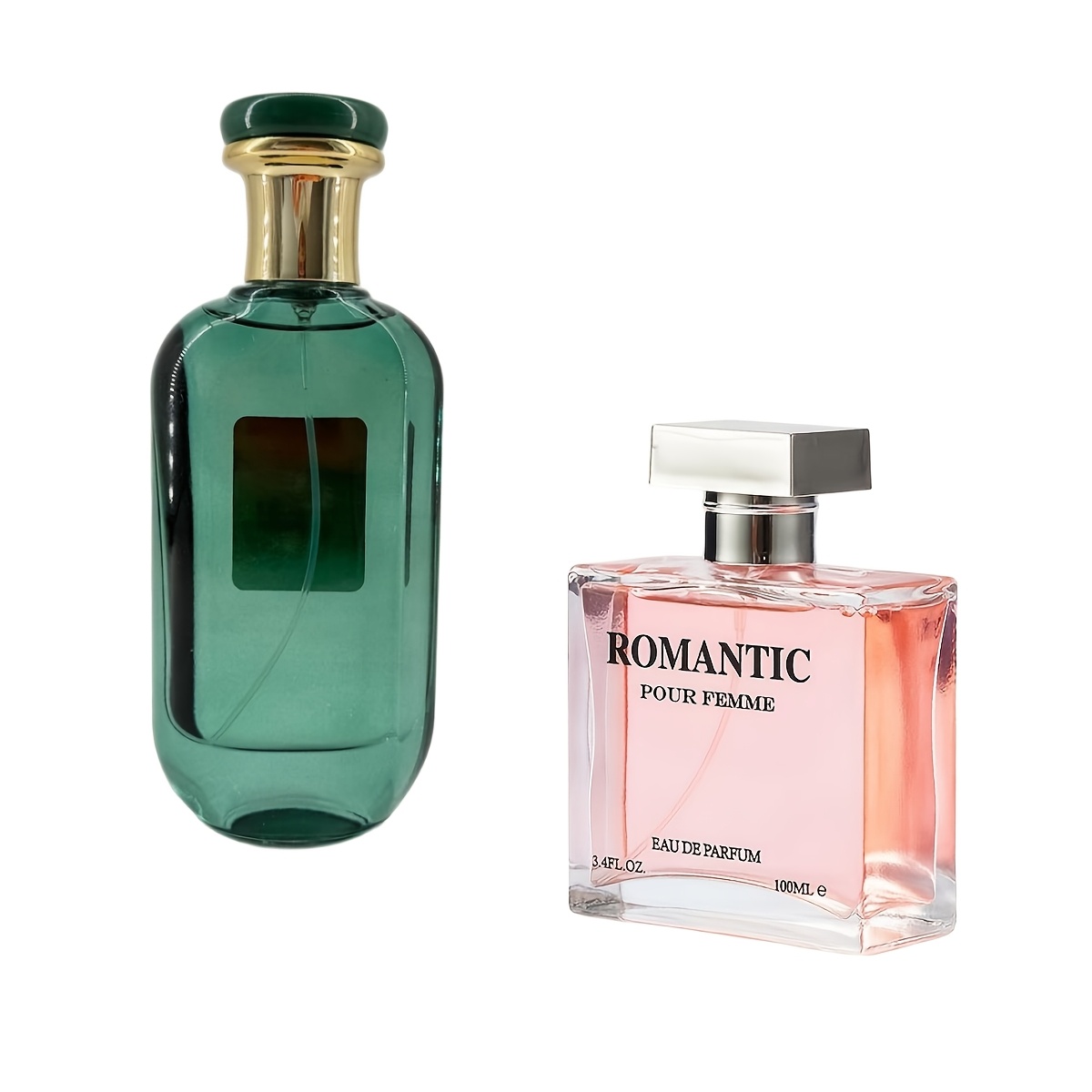 2pcs Nature Dual-tone Fragrance Set | Fresh Perfume (100ml) + Pink Romantic Rose Perfume (100ml) | Long-lasting Scent | Large Capacity Combo | Ideal For Valentine's Day & Gifting Or Daily Use