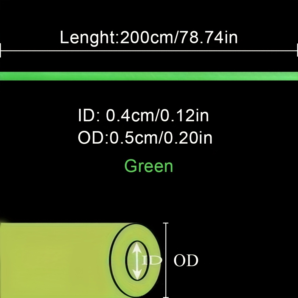 Tuodsplu 1pc 200cm/78.74in Luminous Rig Sleeve For Night Fishing, Anti- Soft Tube, Sea Fishing Accessory