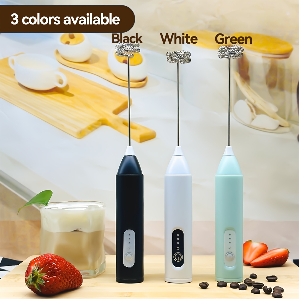 electric milk frother handheld usb rechargeable coffee frother with stainless whisks   adjustable foam maker for   cappuccino hot chocolate matcha egg
