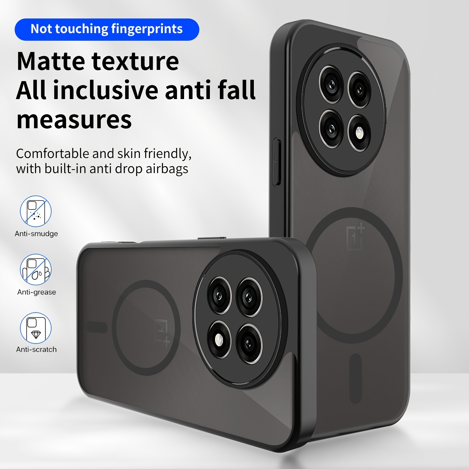 TEMU Phone Case: This Matte, Sand-textured Magnetic Phone Case Is Suitable For Oneplus 13 And 13r. It Features A Soft, Anti-slip, Shock-absorbing