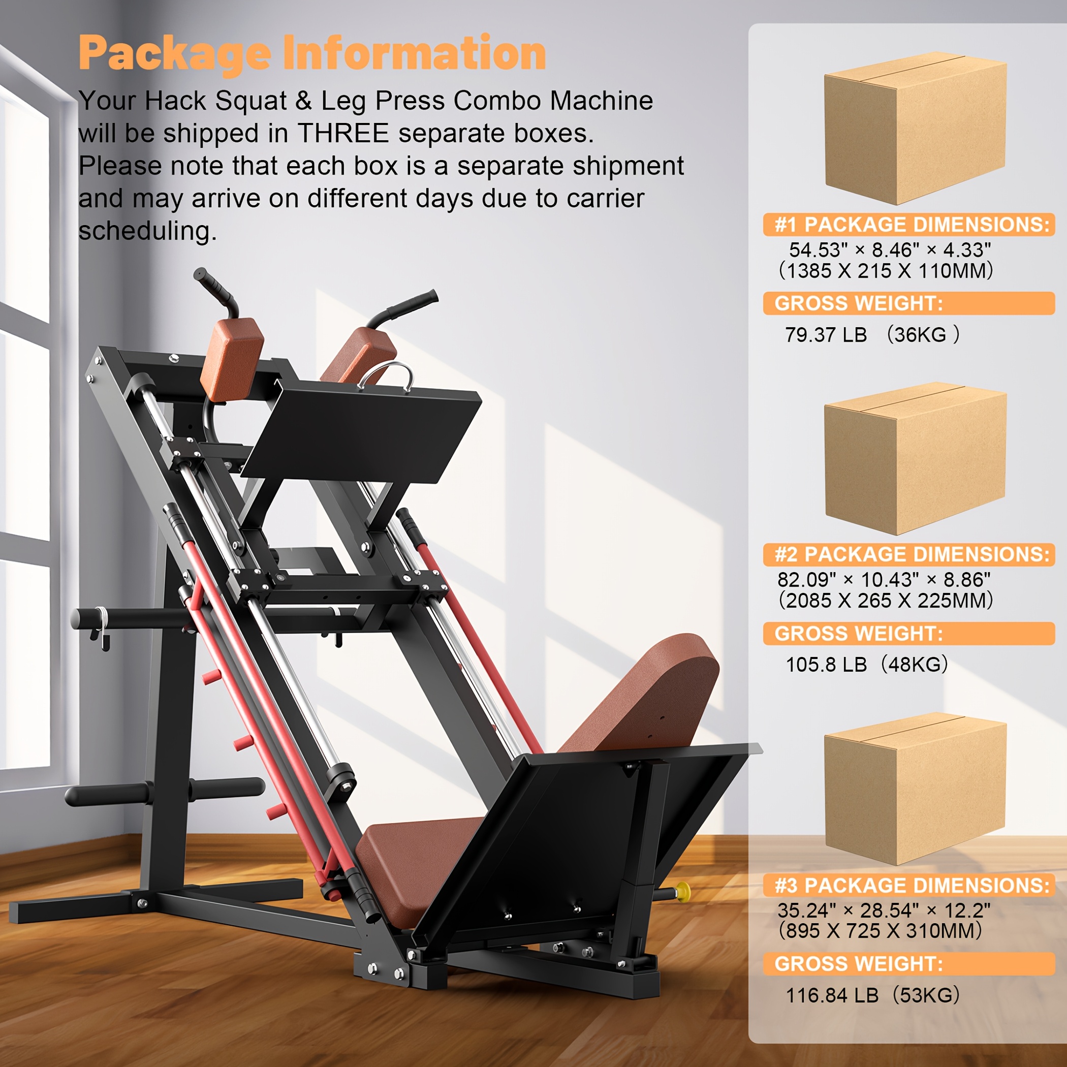 1   squat leg press combo machine convertible lower body trainer with heavy duty   adjustable   padded seat   in and grey Product details 8