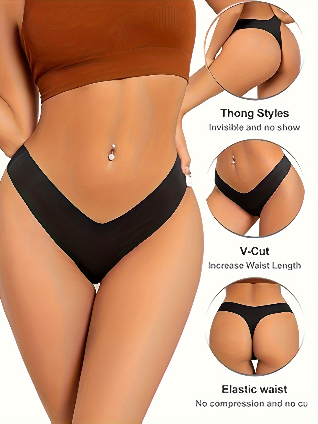 V-cut invisible thong