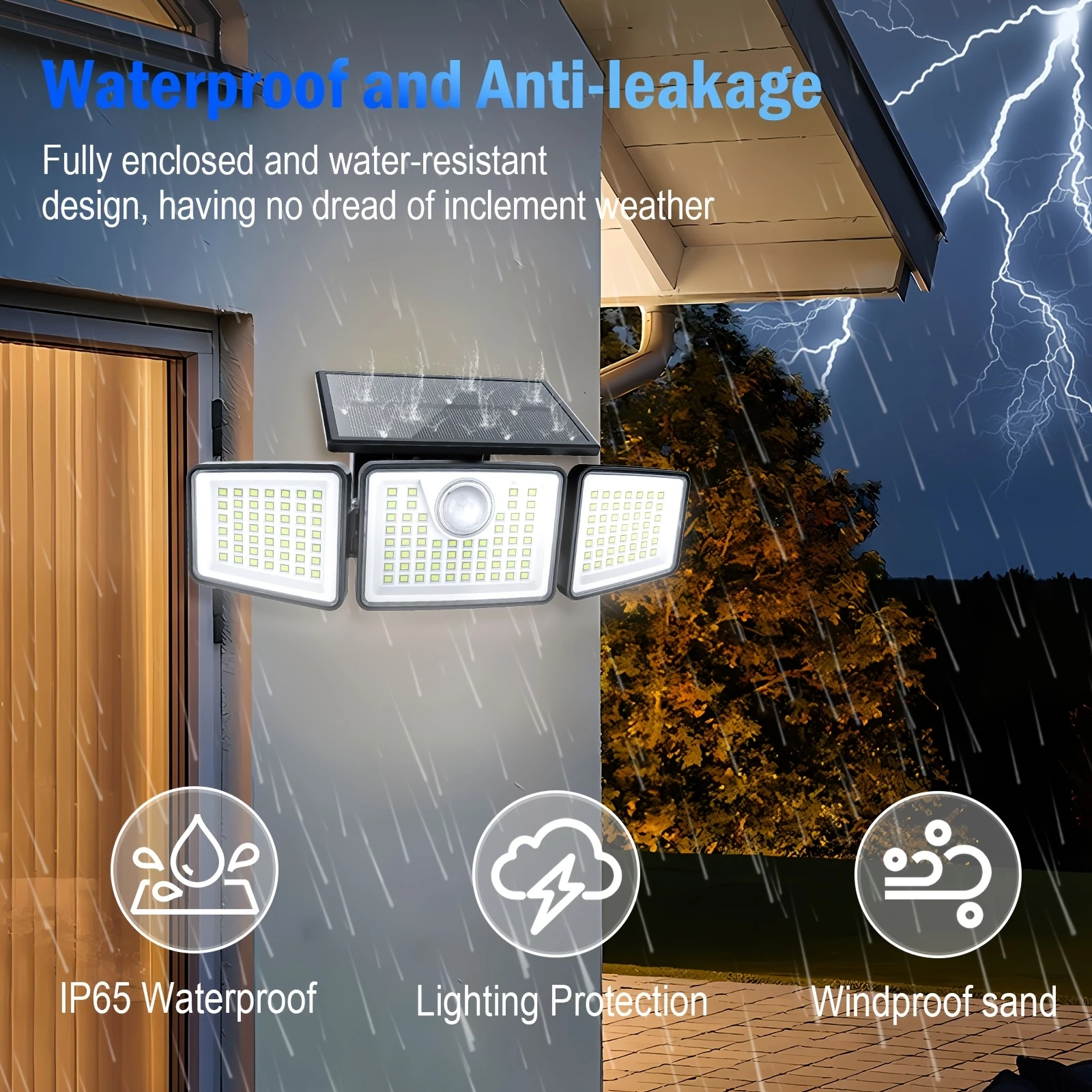 1pc 2500 lights outdoors motion sensor 3 head – detail 2