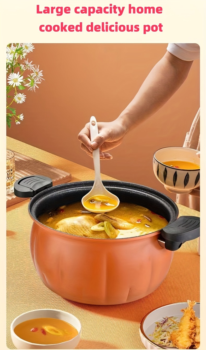 1pc pumpkin shaped multifunctional pot wok pot soup pot frying pan details 4