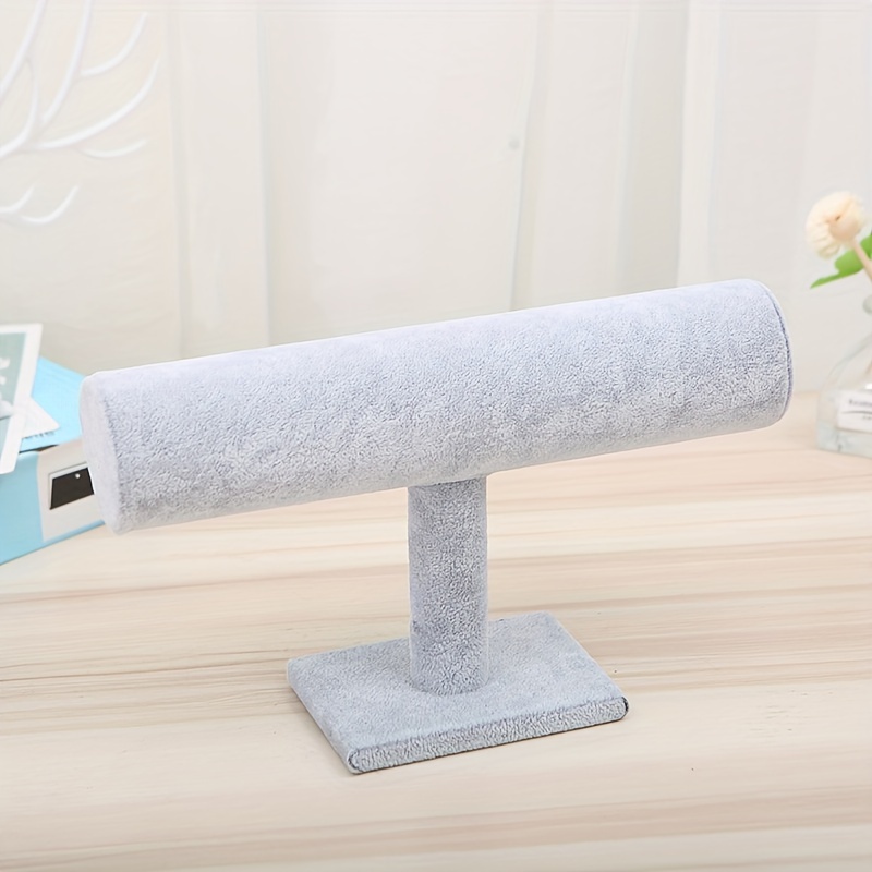 TEMU 1ks Kulatý Organizér na Šperky z Tkaniny pro Náramky, Hodinky a Vlasové Dopňky - Víceúčelová Úložná Stojan s Háčky, Černá/Šedá/Žlutá - Elegantní