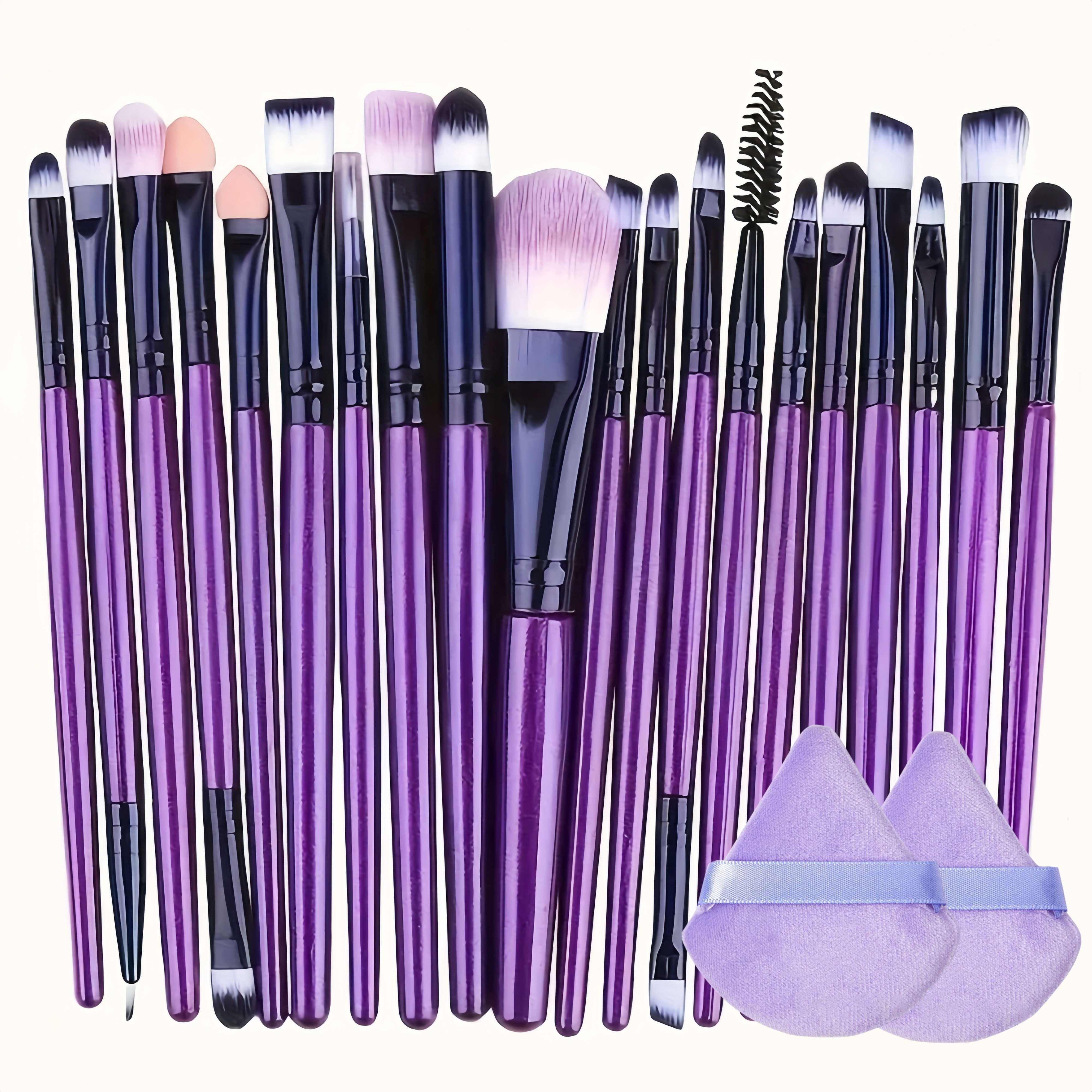 

20pcs Luxurious Brush Set With Soft, Hypoallergenic Nylon Bristles - Types, Ethically Made, Easy To Clean, Includes Brushes & Puff, Travel, Makeup Brush Holder