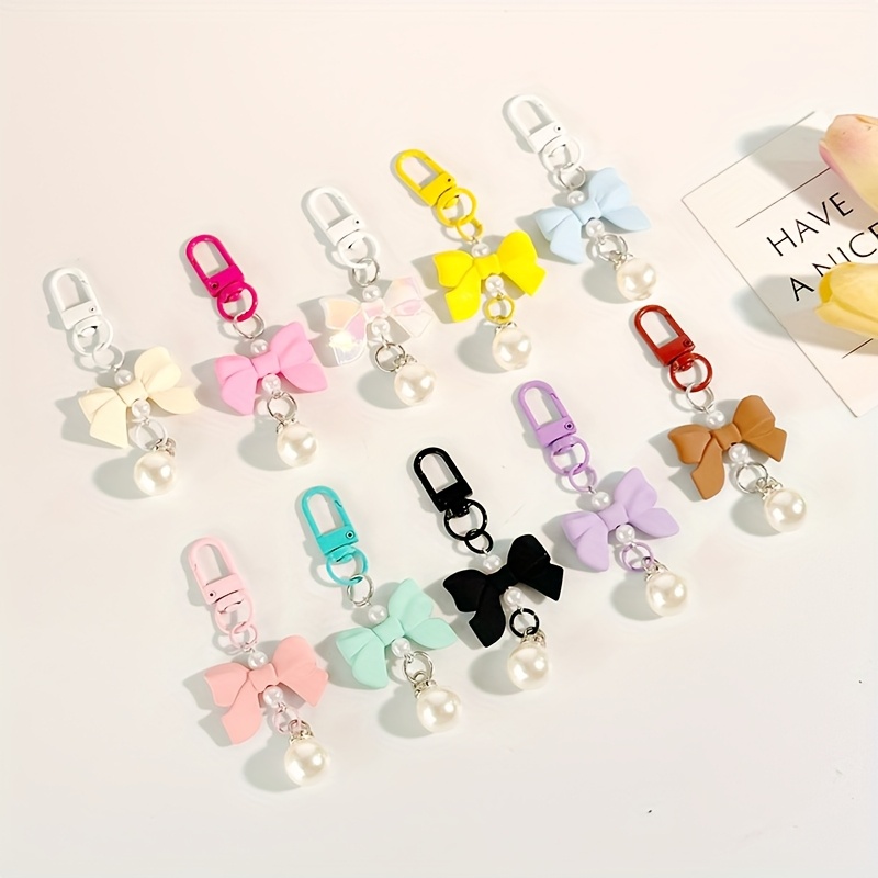 

10pcs Candy-colored Bow Charms For Phones, Earbuds & Bags - Customizable , Autumn And Winter, Jewelry, Luggage Clothing Gifts