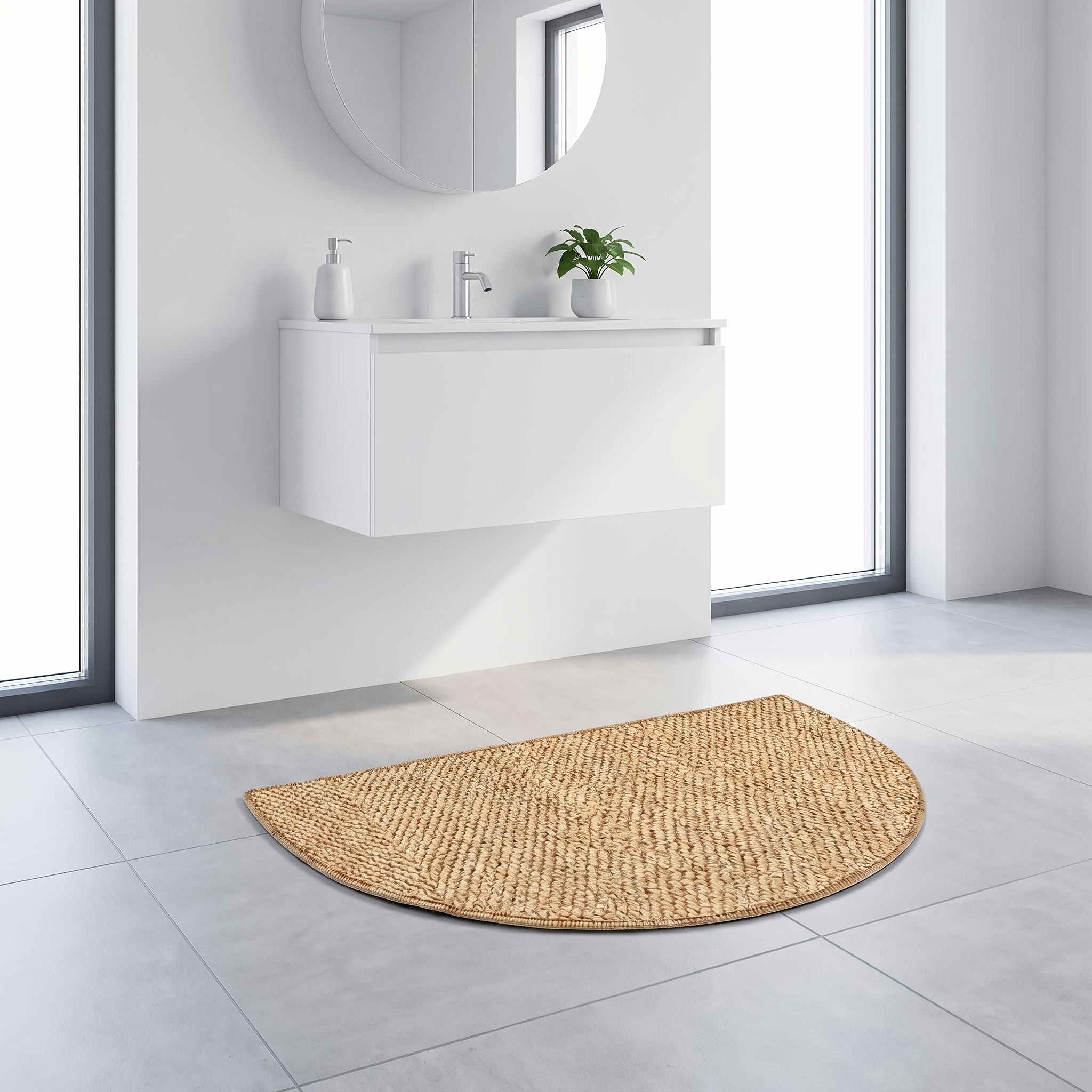 TEMU 1pc - Style Non-slip Doormat, Semi-circular Bathroom Mat, Floor Mat, Decoration Carpet, Doormat, Outdoor Doormat, Indoor/outdoor Suitable For