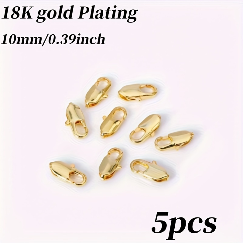 5pcs Brass 14k/18k Golden Plating Lobster Clasp Connector, Clasp For Bracelet Necklace Making, Jewelry Materials Wholesale Additions