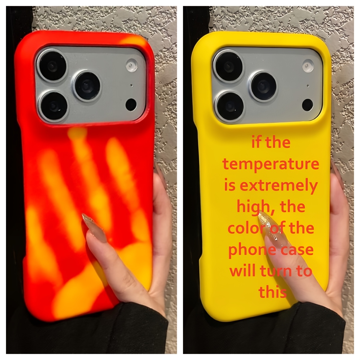 TEMU Phone Case: Temperature-sensitive Color Changing Unique Designer Phone Case Compatible With Iphone 17 16 15 14 13 12 11 Pro Cover