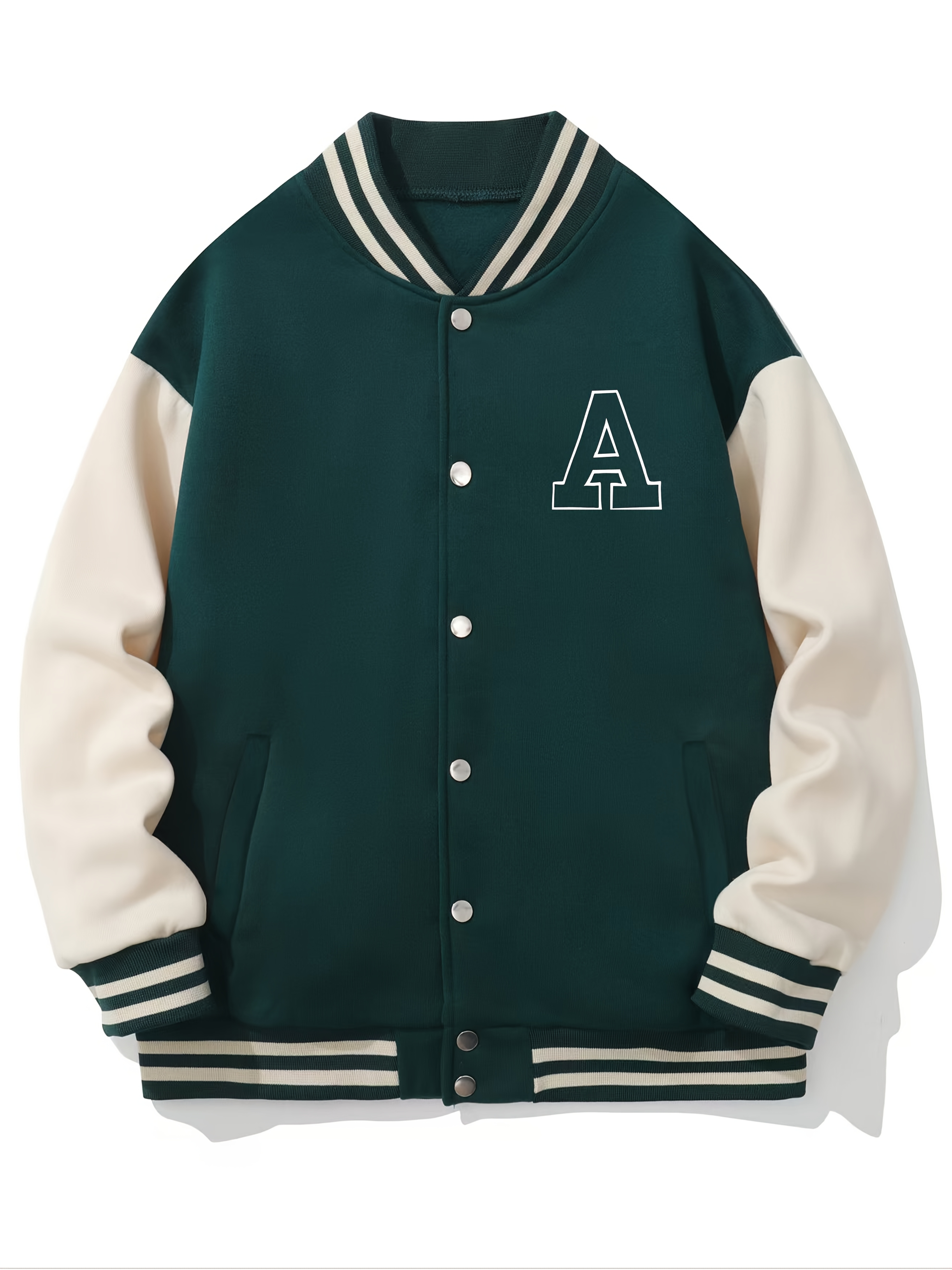 simple letter women's baseball jacket women's denim Temu United