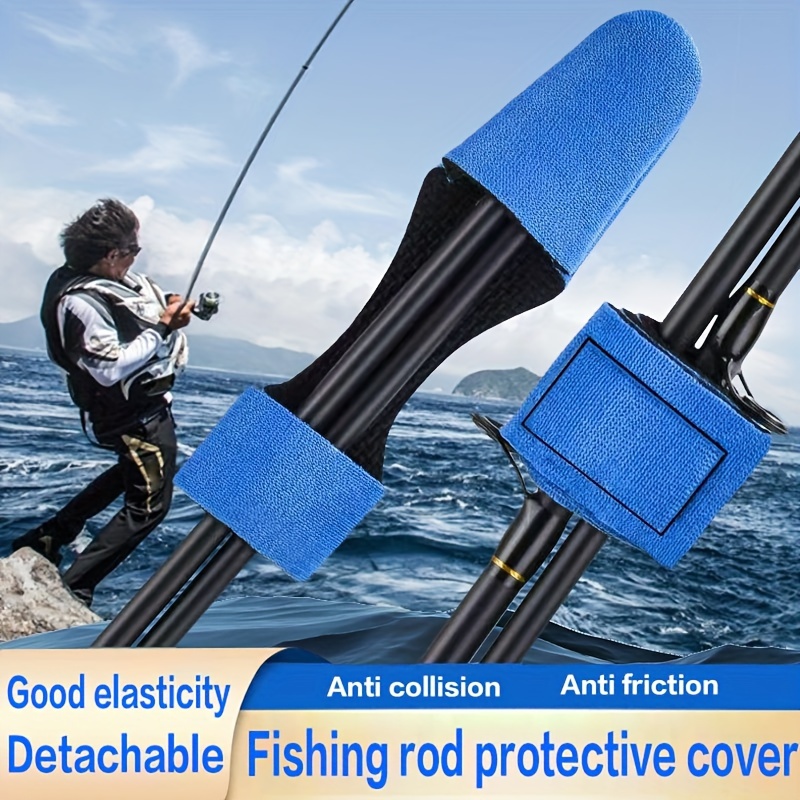 

1pc Fishing Rod Tie And Protective Rod Cap, High Elastic Thickened Material, Fishing Tackle