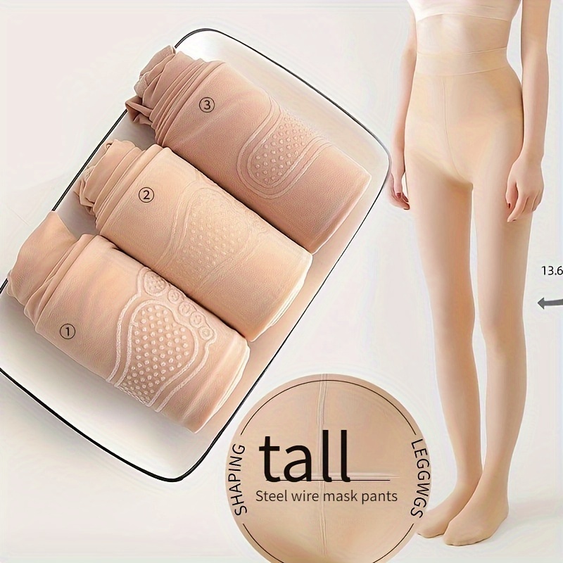 

1 Pair Of Elegant Slimming Pantyhose For Women - , Anti-snag & -proof, High-waisted With Unique Honeycomb Pattern, Soft Polyester/spandex , Stylish Looks