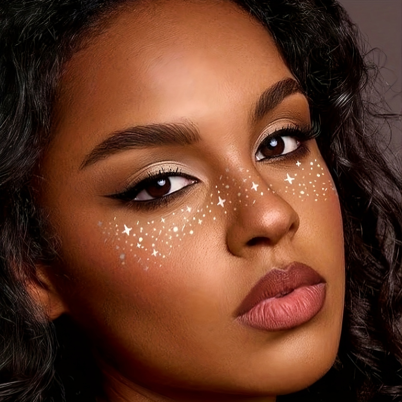 5 Blätter Glitzer-Tattoos Mit Sternen-Design | Wasserdichte Temporäre Tattoos Für Halloween, Partys Oder Make-Up