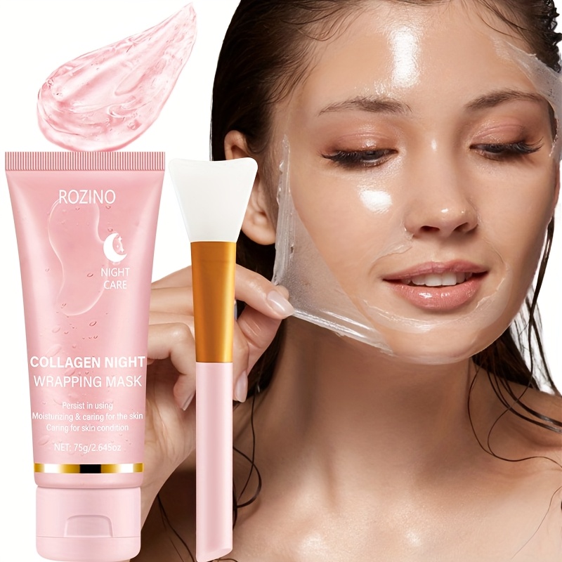 Instant Lifting & Firming Collagen Intensive Moisturizing Sleeping -Off Mask 75g, Enriched with Niacinamide, Collagen, Hyaluronic Acid, and Other Ingredients. The Gel Texture Is Easily Absorbed, Providing Deep Hydration and Moisture. Instantly
