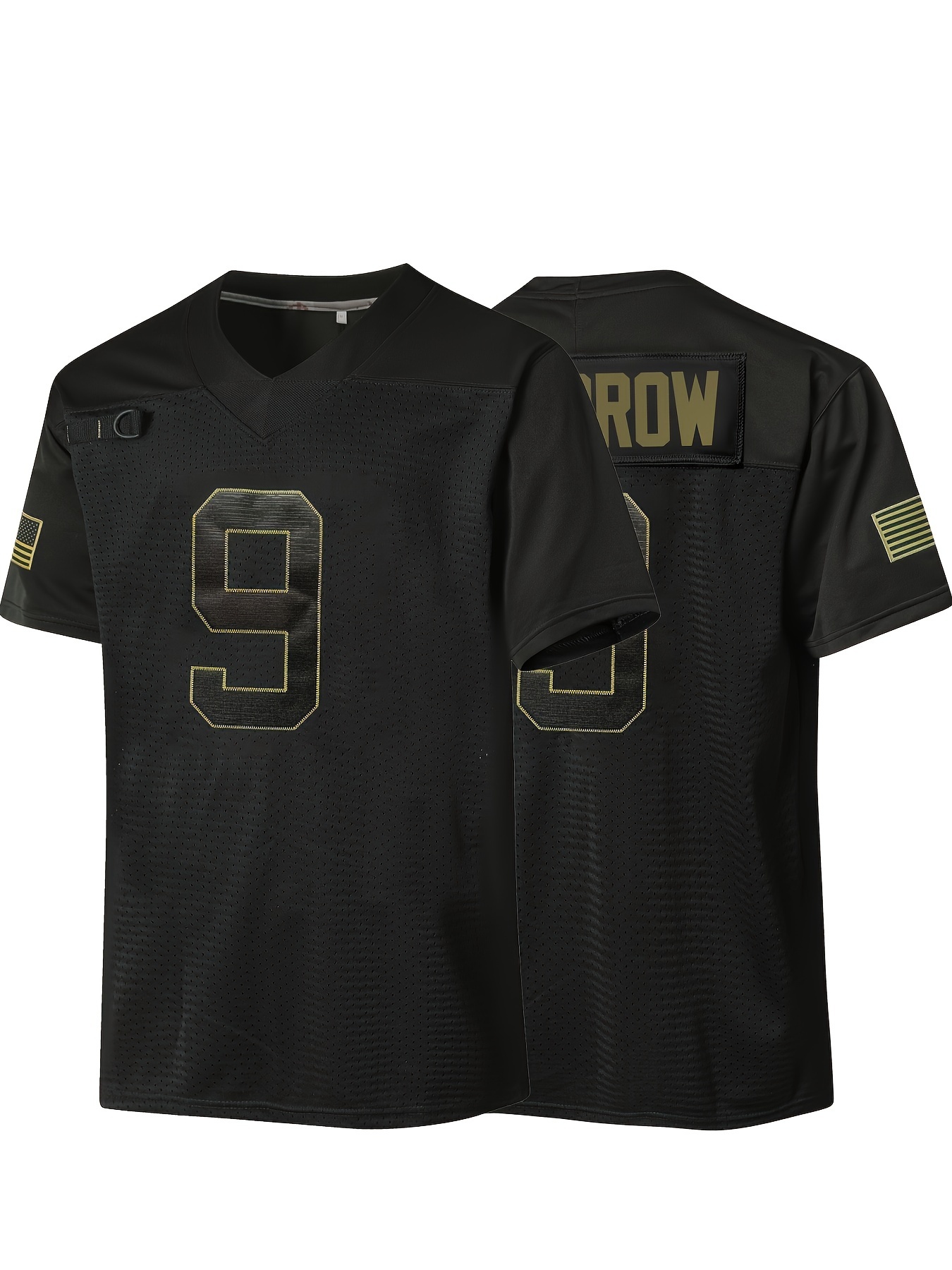 men's #9 embroidered polyester football jersey v neck Temu Bahrain