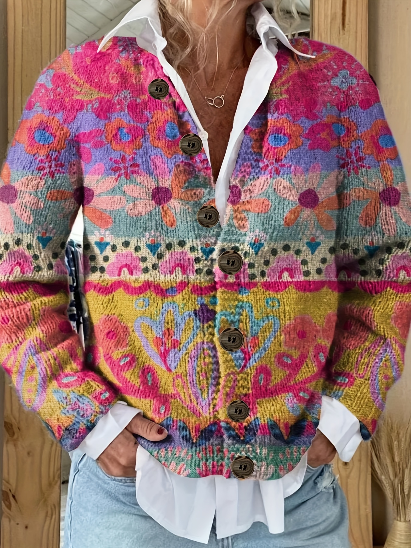 flower cardigan sold on Temu United States