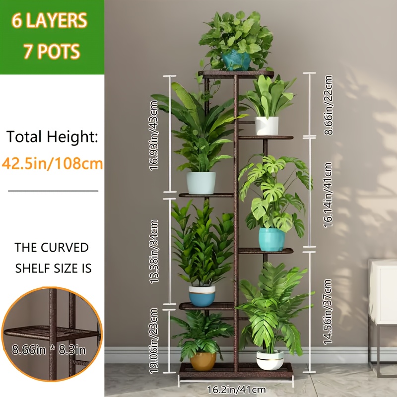 

1 Pack, Plant Stand For Indoor & Outdoor Wrought Iron Plant Stand Multiple Holder Shelf, Simple Plant Stand For Living Room Display Shelving For Multiple Plants Patio Balcony, Home Decor