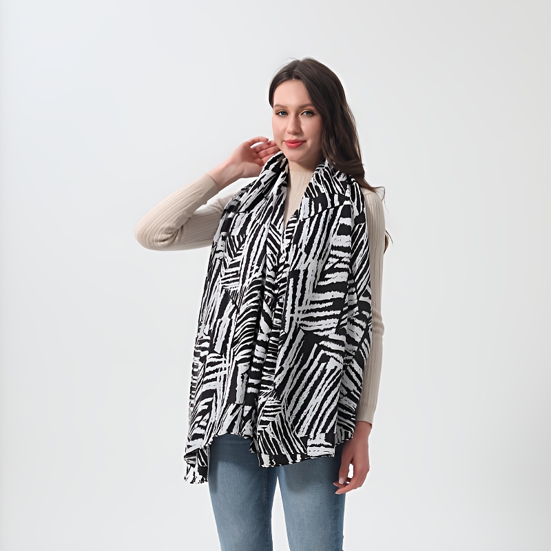 zebra print scarf large windproof sun protective Temu Ireland