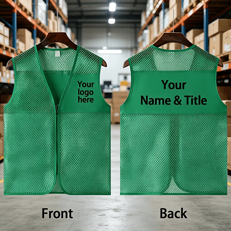 TEMU 1pc Summer Lightweight Breathable Mesh Custom Work Vest, Supports Diy Logo And Name/position Printing, Comfortable And , Multiple Colors