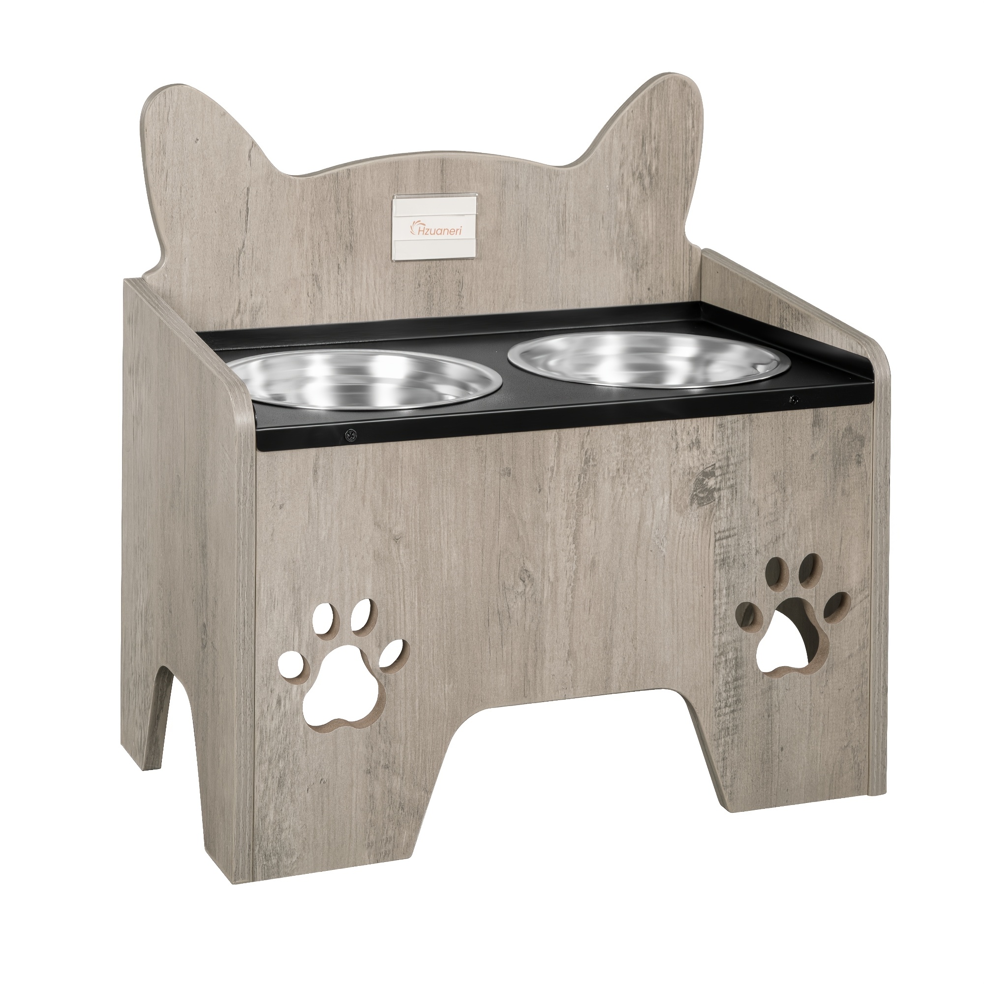Image of Raised Dog Bowls, Raised Dog Bowl, Dog Bowl Stand With 2 Stainless Steel Bowls, Leak-proof Dog Bowl Set, Food Bowls, For Small Medium Large Dogs, And Black