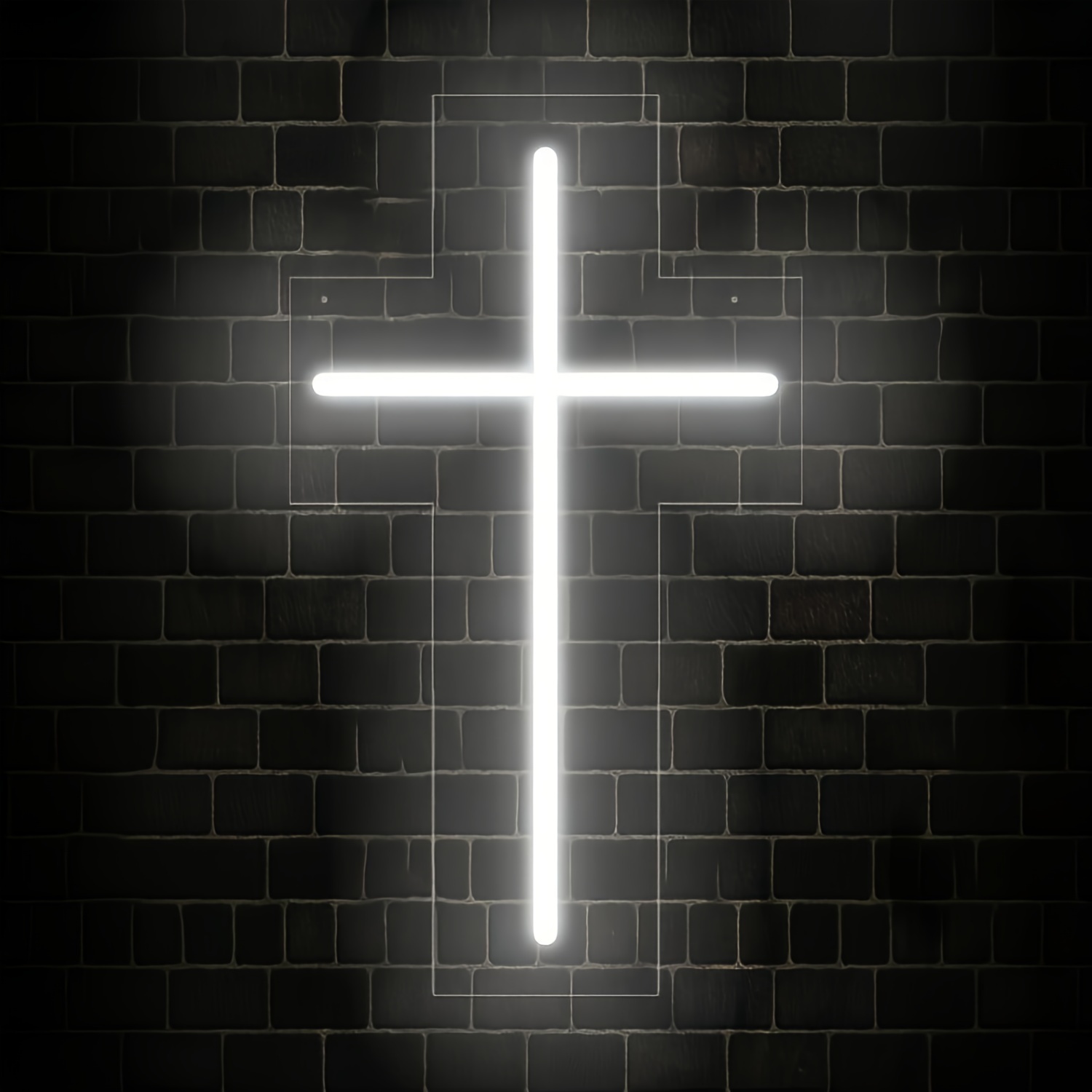 1pc Cross Neon Light Sign, Led Neon Light Wall Decoration, Suitable For Halloween, New Year, Christmas, Thanksgiving, Wedding Birthday Party Signs, Easter Decorations