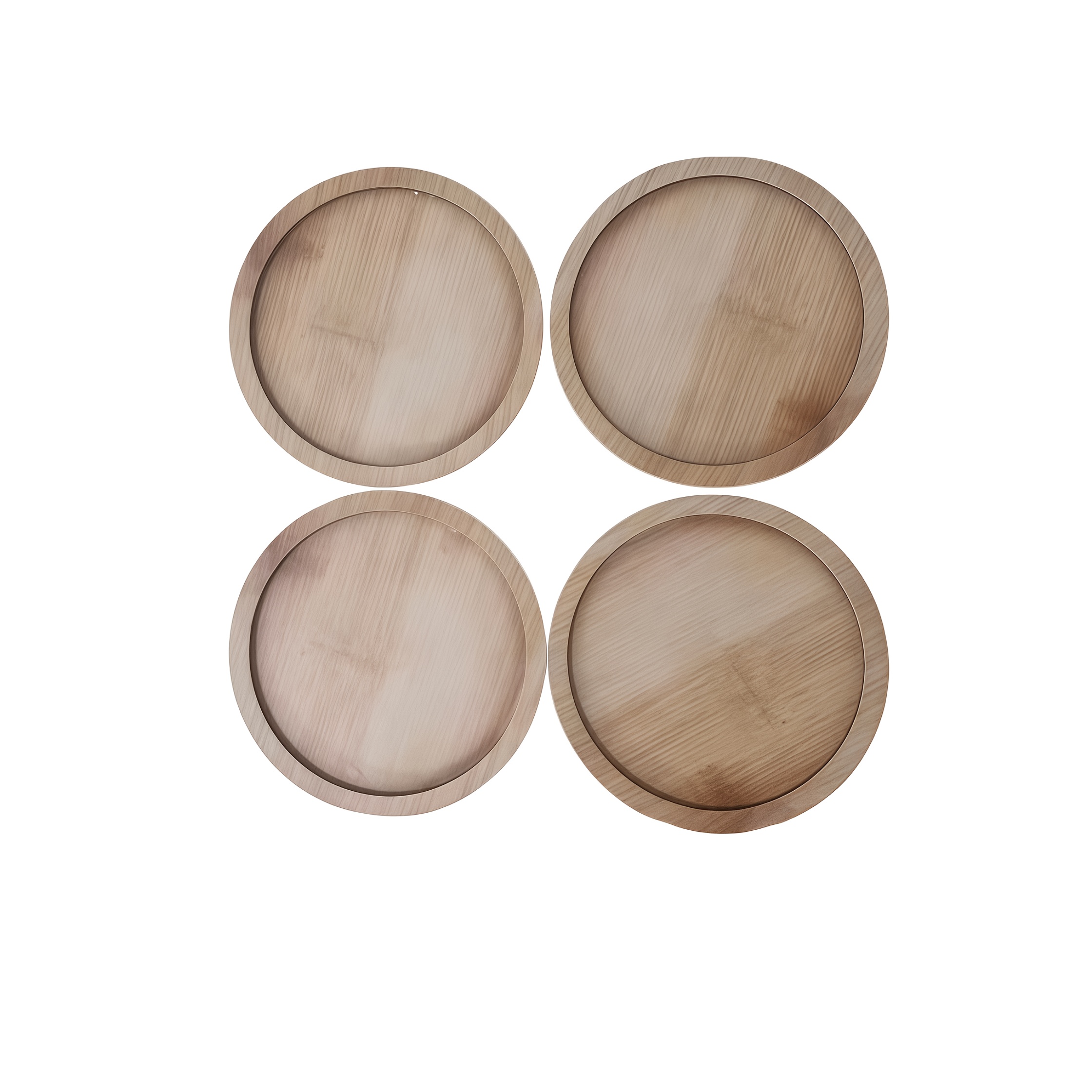 Image of 4pcs Candle Tray Set, Wooden Candle Tray, Wooden Round Candle Holder, Diameter 3.07 Inches, Candle Decoration Tray, Wedding Home Candle Holder, Decorative Tray
