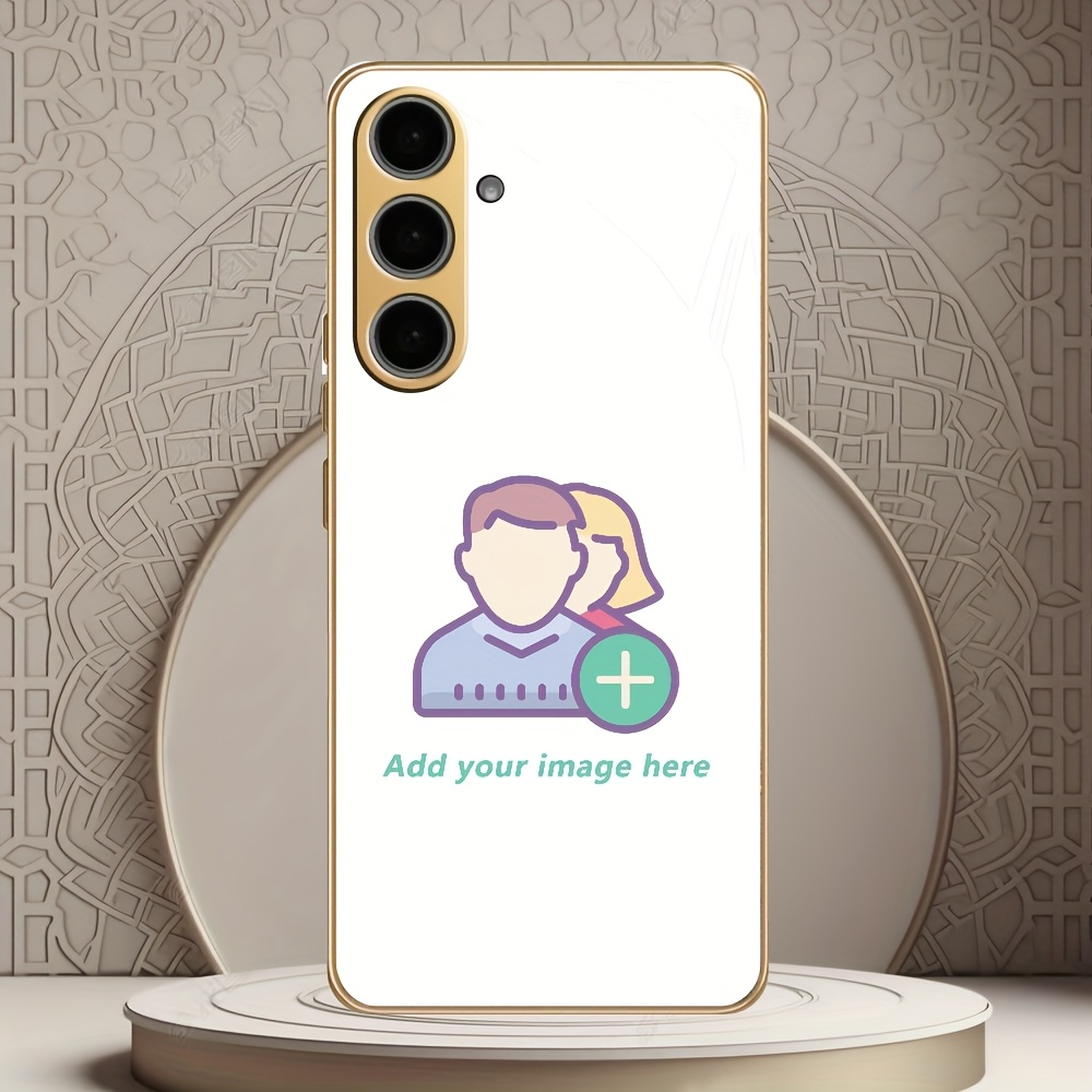 E-shop Handyhülle: Personalisierte Handyhülle mit Fotomuster, individuell galvanisiert, goldenes Glas-Spiegel. Verfügbar für Familienfotos,
