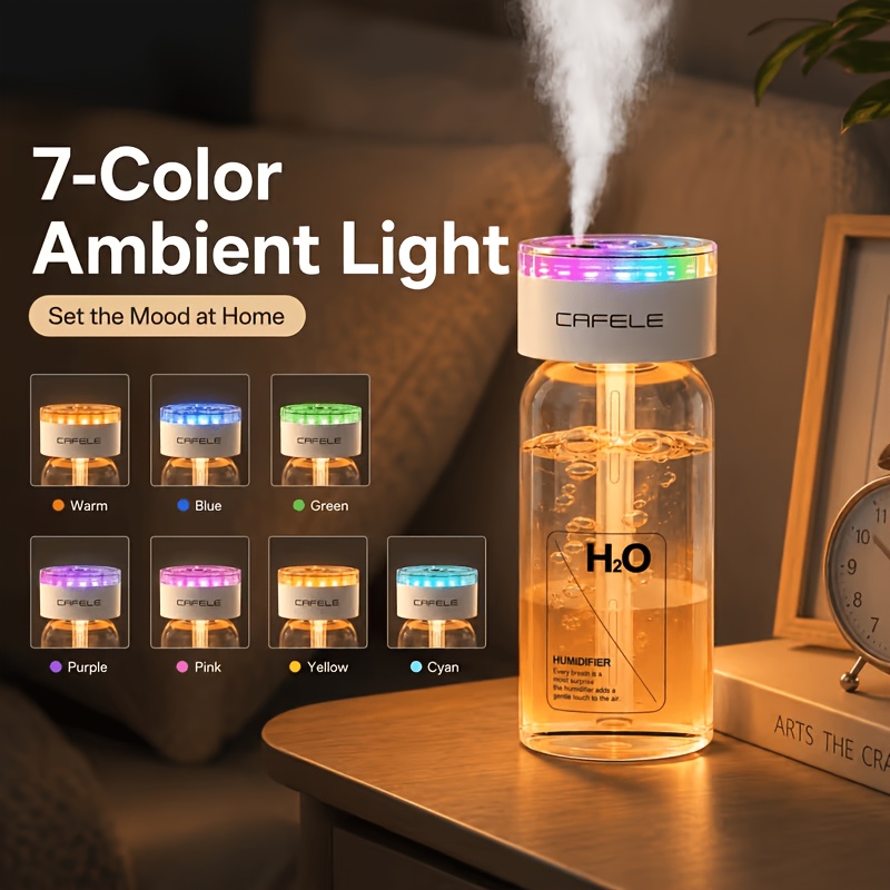 TEMU Home Car Humidifier, Portable Humidifier, Automatic Circulating Humidification, - Night Light, Quiet Atomization, Delicate Companion For A More