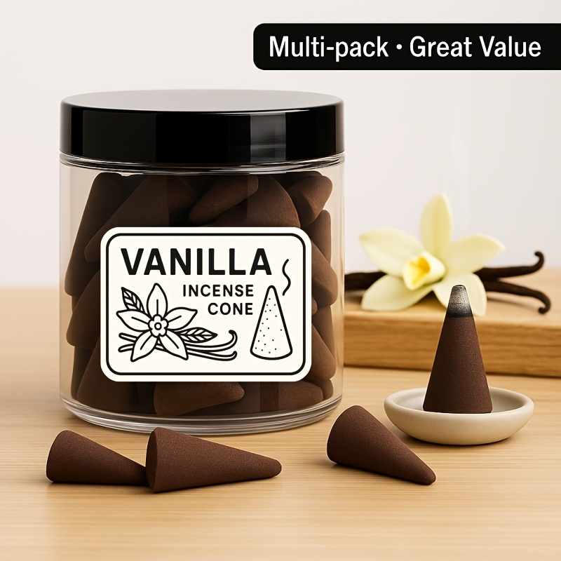 14pcs cream vanilla scented cones handcrafted   home purification enhancing meditation yoga outdoor activities and energy clearing enjoy long lasting fragrance feather free ideal for holiday decor