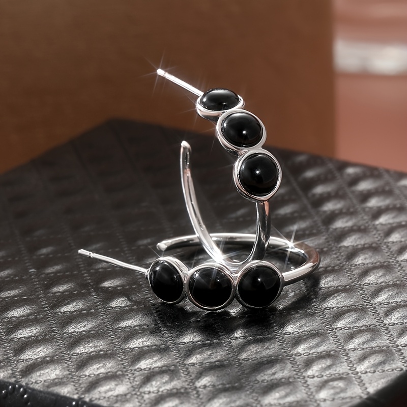 C Shaped Zirconia Earrings for Parties