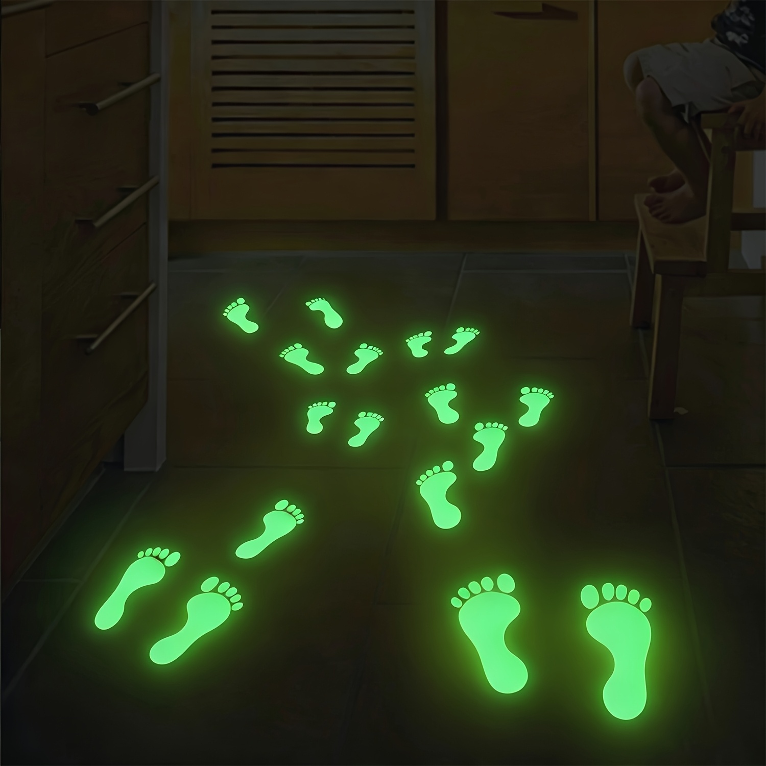 TEMU -the-dark Footprint Wall Stickers, Fairy Footprint Decals That , Removable Fluorescent Floor Stickers For Bedroom Floors, Halloween, Christmas,