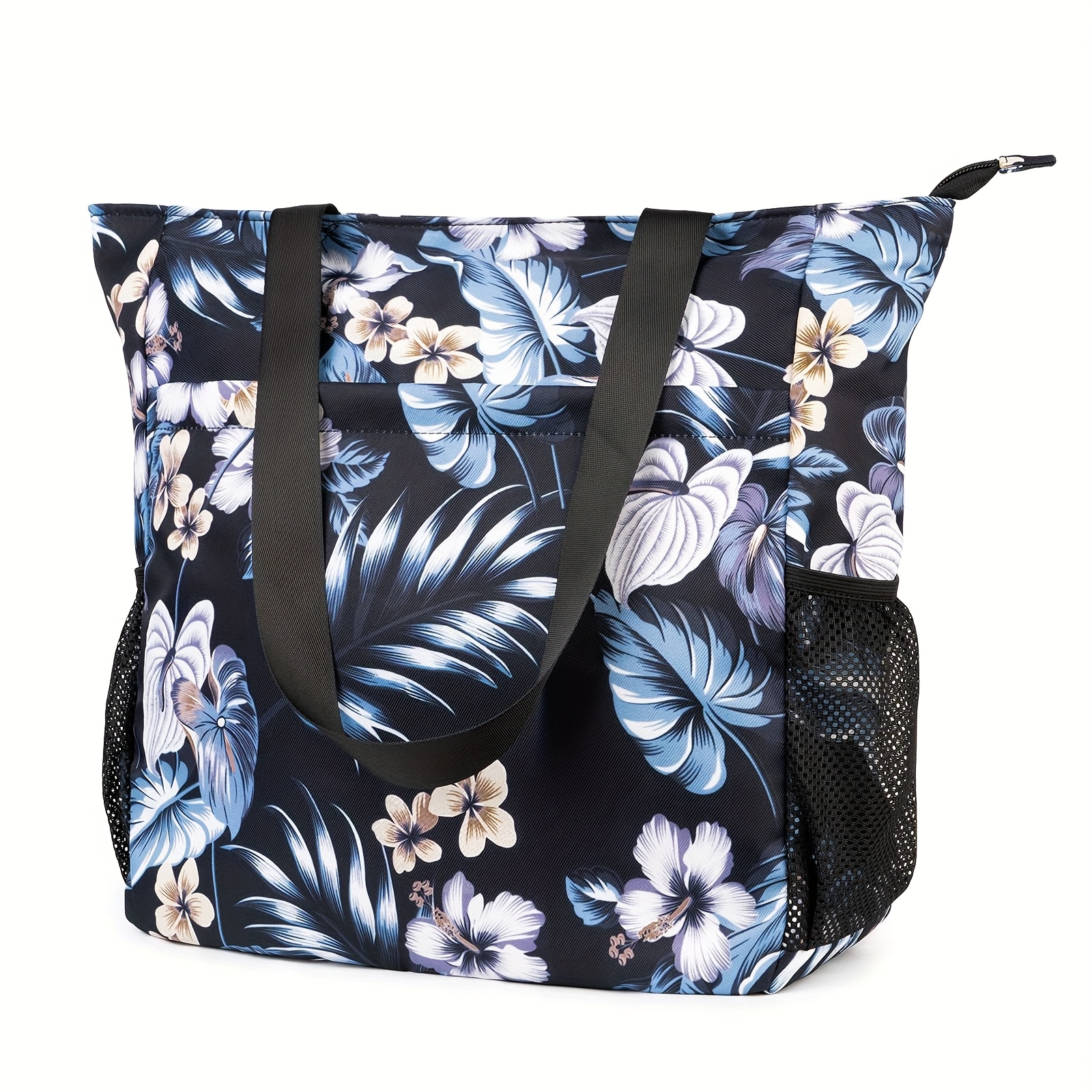Your Chic Everyday Tote: Floral Work Bag With Laptop Sleeve | Multi-pocket Organizer For Office , & More | Effortlessly Stylish Large Shoulder Bag