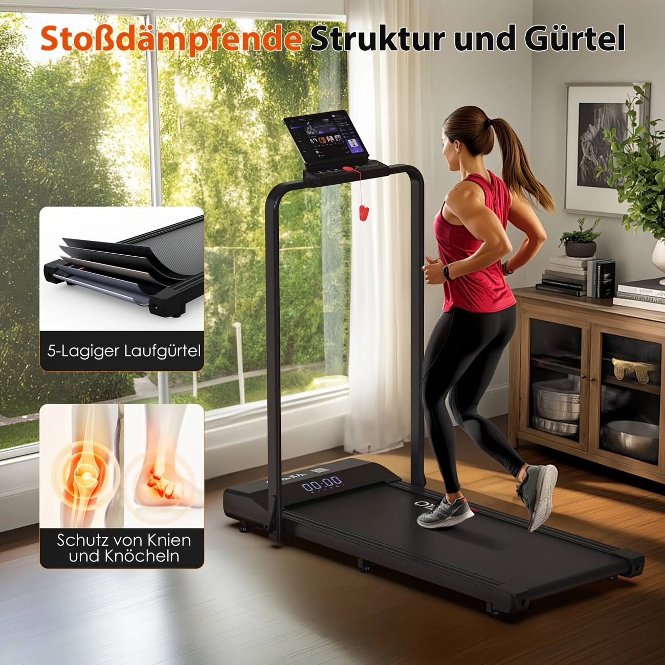 2 in 1 walking and treadmill 0 75hp 12km h 15 7 x 39 3 inch exercise area app controls and music led display foldable for home office details 0