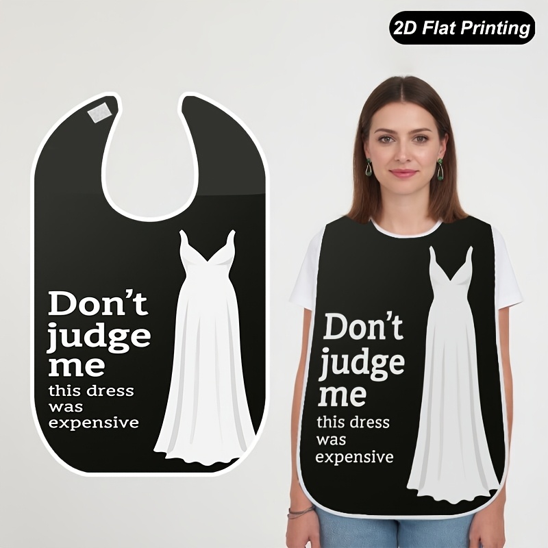 TEMU 1pc 2d Flat Printed Bibs Adult And Elderly Crumb Catcher For , Fun Pattern, Stylish Bib, Durable Construction, Easy To Clean, Easy To Grab,