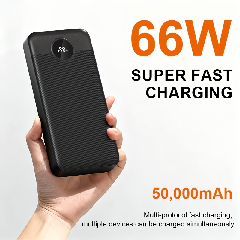 50000mAh prenosna baterija, dvosmerno hitro polnjenje, pametni digitalni zaslon, prenosna mobilna napajalna enota, primerna za iPhone, in