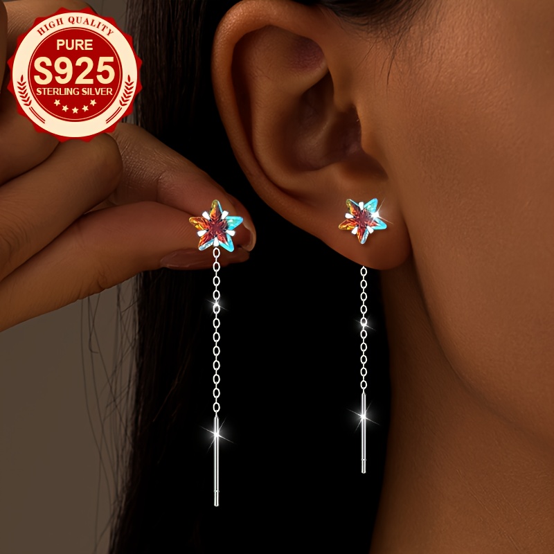 Women's Iridescent Star Ear Wires Earrings