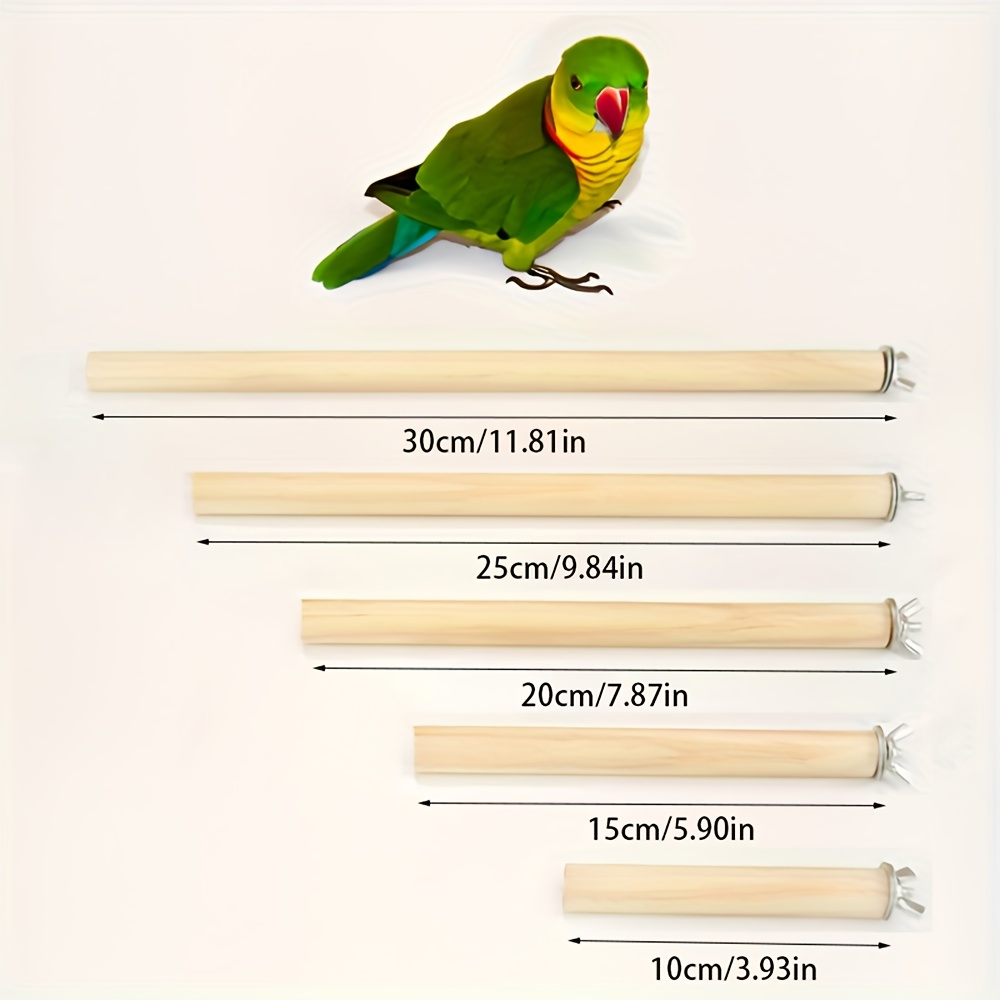 5pcs Solid Perch Set, Parrot Perch Stand, Bird Perch Rods, Beak And Foot Grinding Sticks, Birdcage Accessories, Suitable For Outdoor Aviary Platform Accessories And Birdcages