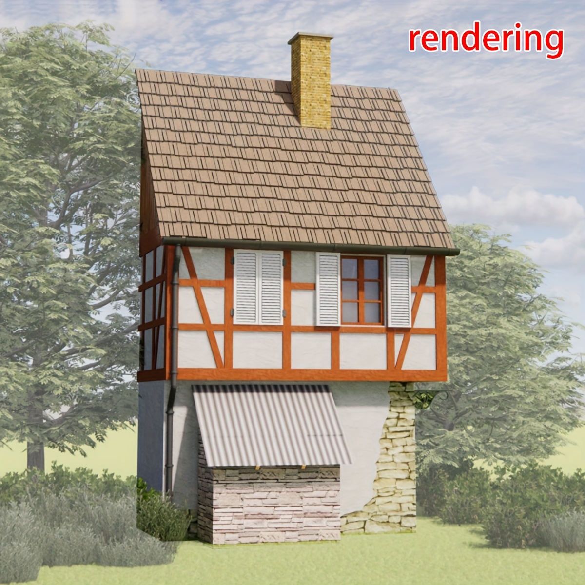 Detached House And Railway Setup Model Kit, Diorama
