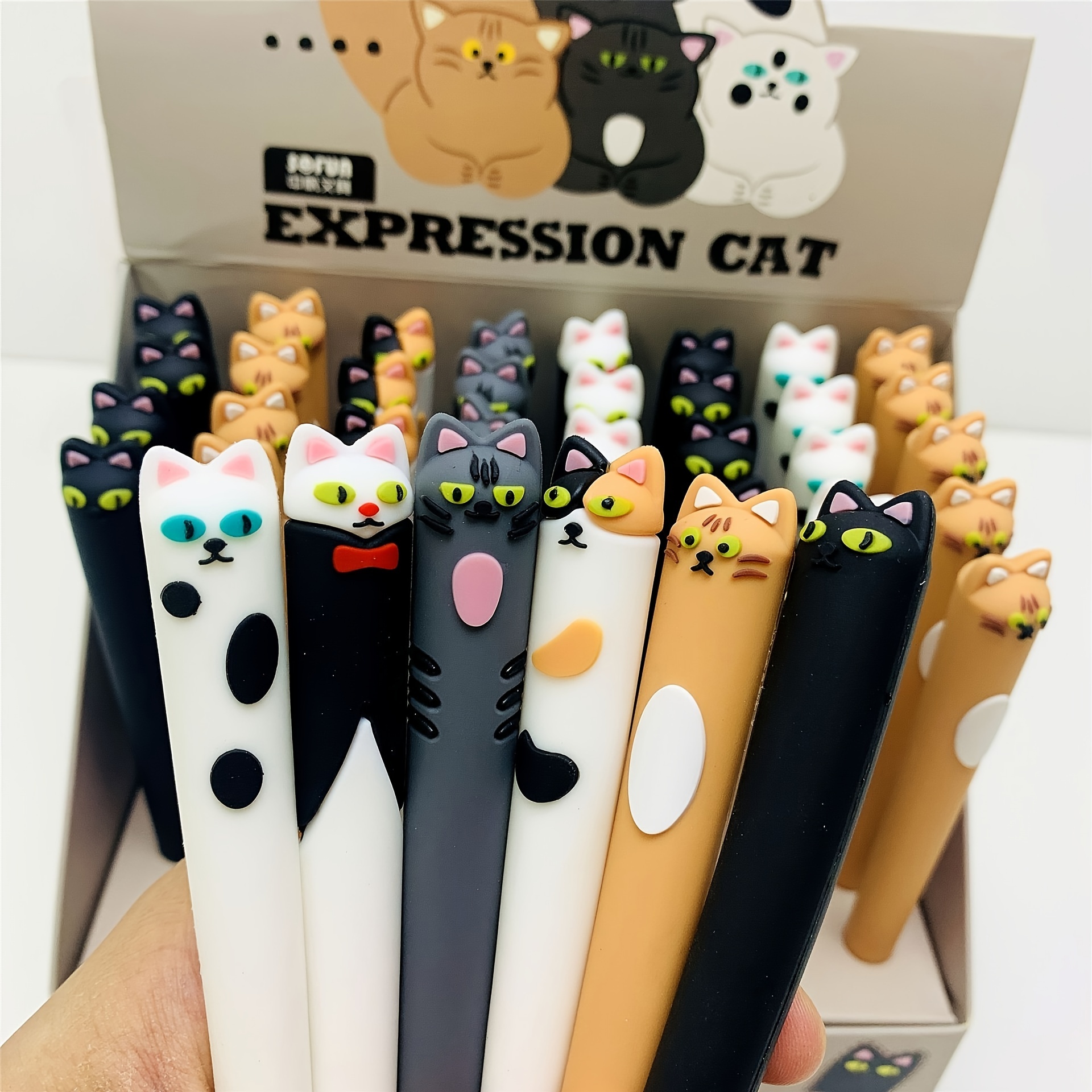 

Cute Cartoon Kitten Silicone Gel Pens, Smooth , Office & School Supplies