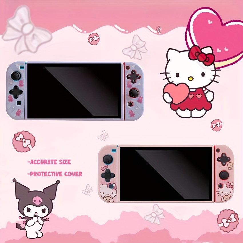 Sanrio Hello Kitty funda protectora suave de Tpu para Nintendo Switch Oled,  carcasa de consola de juegos de Anime Linda para NS Oled, accesorios para  niñas